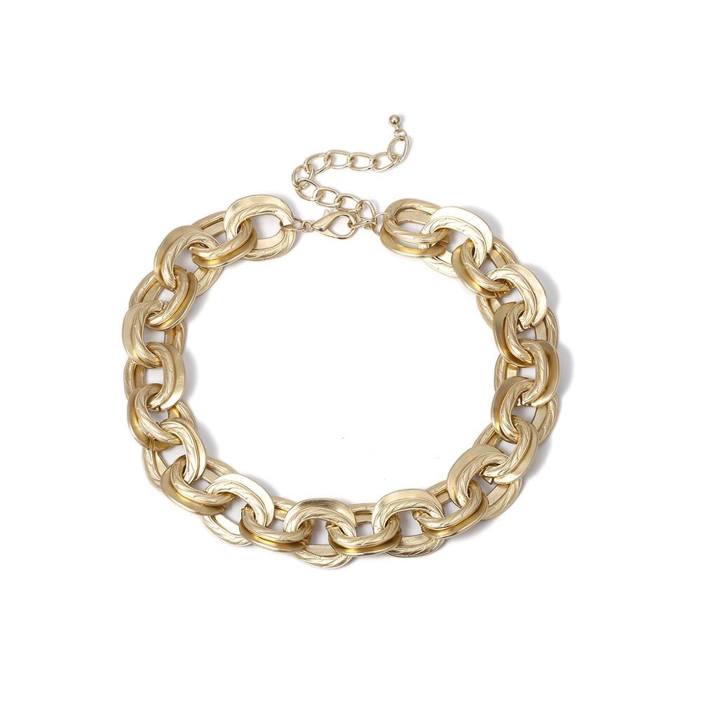 Europese en amerikaanse sieraden, eenvoudige punk straatfotografie, metalen ketting, dames, overdreven ronde kruisketting: Default Title