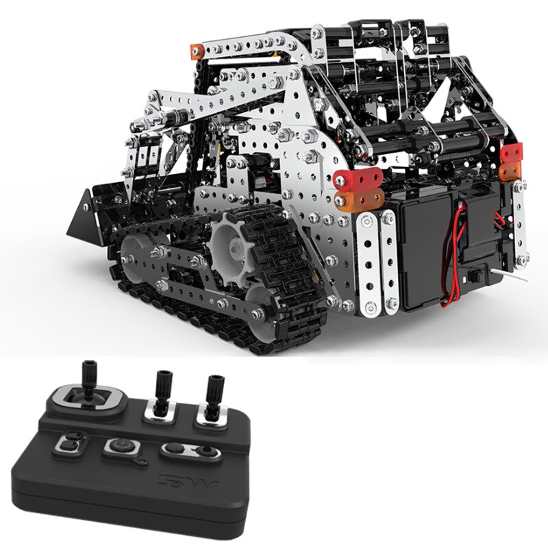 Rc bil 2.4g 10ch 1178 st rostfritt stål diy rc kontroll bulldozer larvband för gaffeltruck ingenjör dumper modell fordon