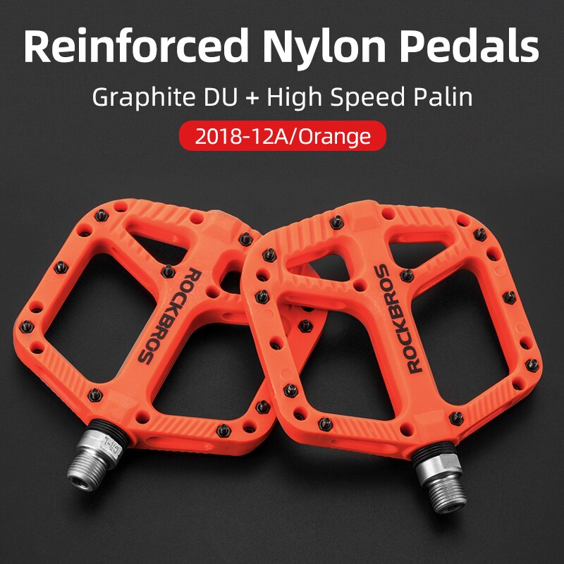 ROCKBROS Ultralight Seal Bearings Bicycle Bike Pedals Cycling Nylon Road bmx Mtb Pedals Flat Platform Bicycle Parts Accessories: 2018-12AOR