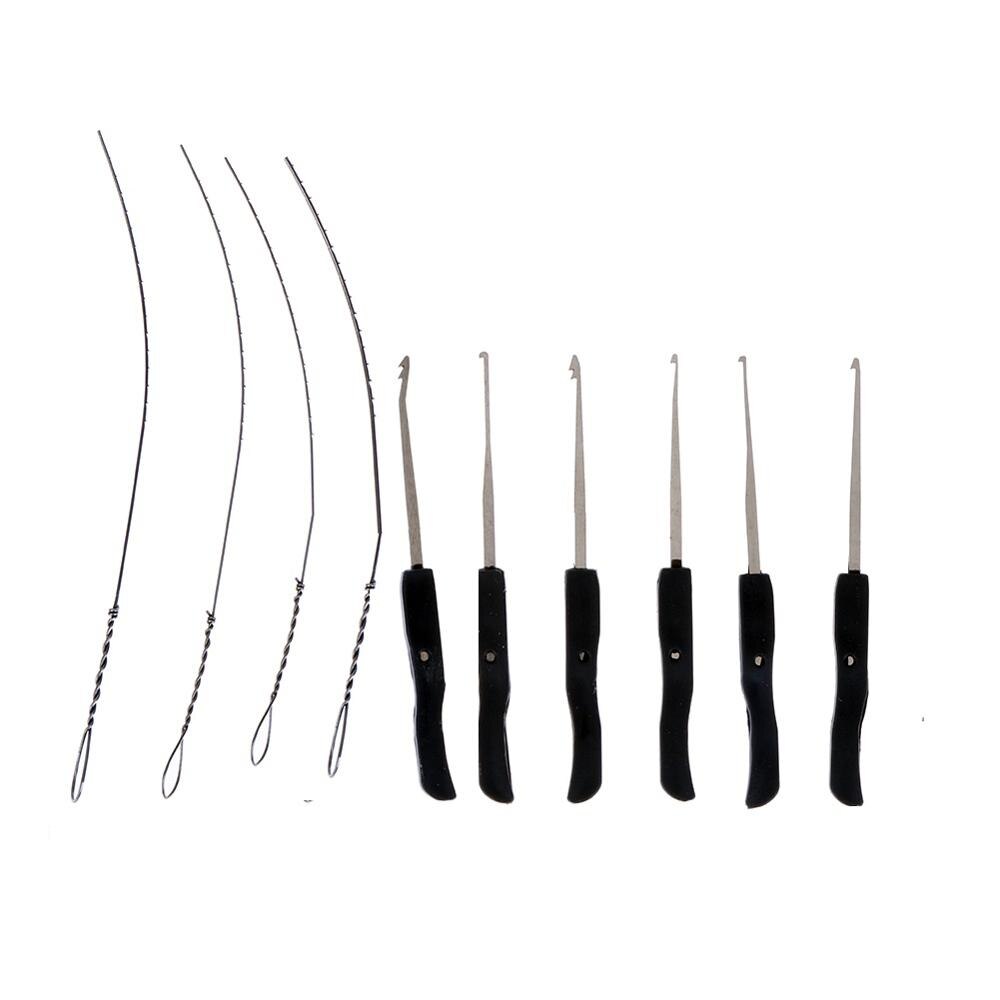3 in 1 set genomskinligt hänglås lås pick set 10 st låssmed trasig nyckel utdragare verktyg ,5 st låssmed skiftnyckel verktyg