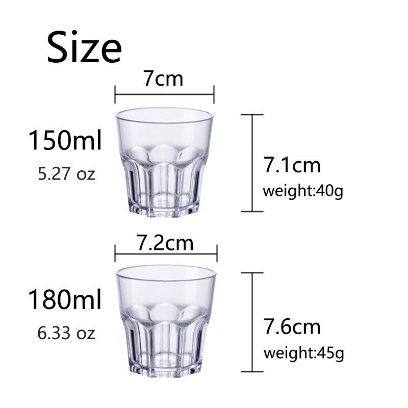 Daily Use Plastic Unbreakable Cups for Party Bar Family Stackable Juice Glasses Set Drinking Glasses For Soda Milk Beer Spirits