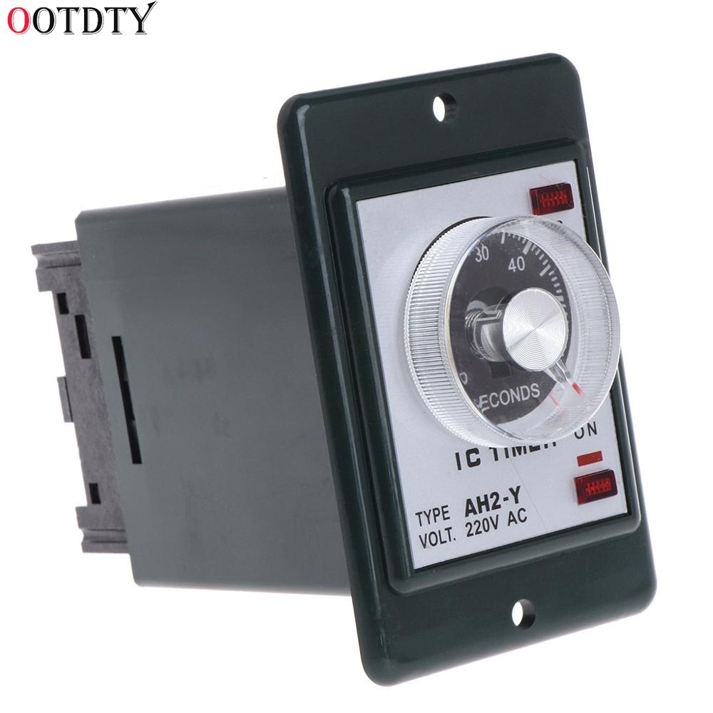 Temporizador de relé de 0 a 60 segundos/minutos con enchufe Base CA 220V, interruptor de tiempo de AH2-Y: 0-60 seconds