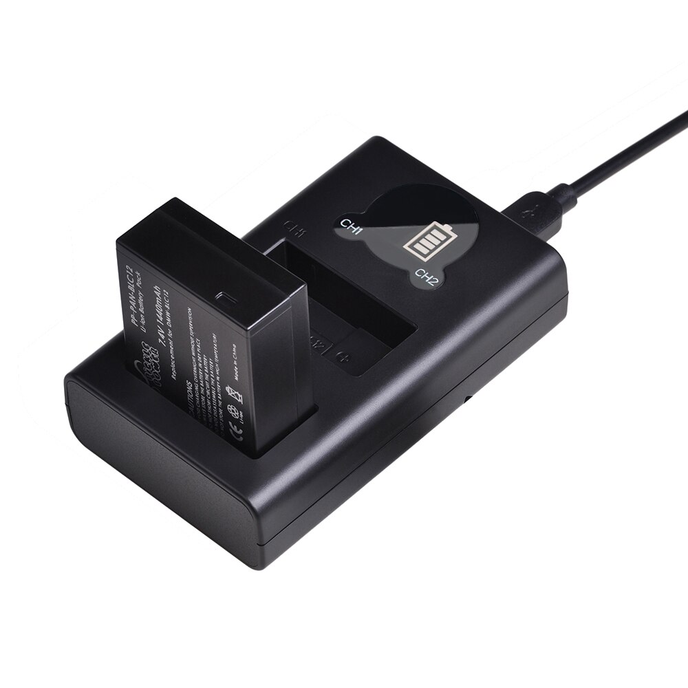 1440mAh DMW-BLC12PP BLC12E DMW-BLC12 Batteria & LED Dual Caricabatterie per Panasonic Lumix DMC DMC FZ1000 FZ200 FZ300 G85 G5 G6 g7 GH2 GX8.: Charger and 1Battery