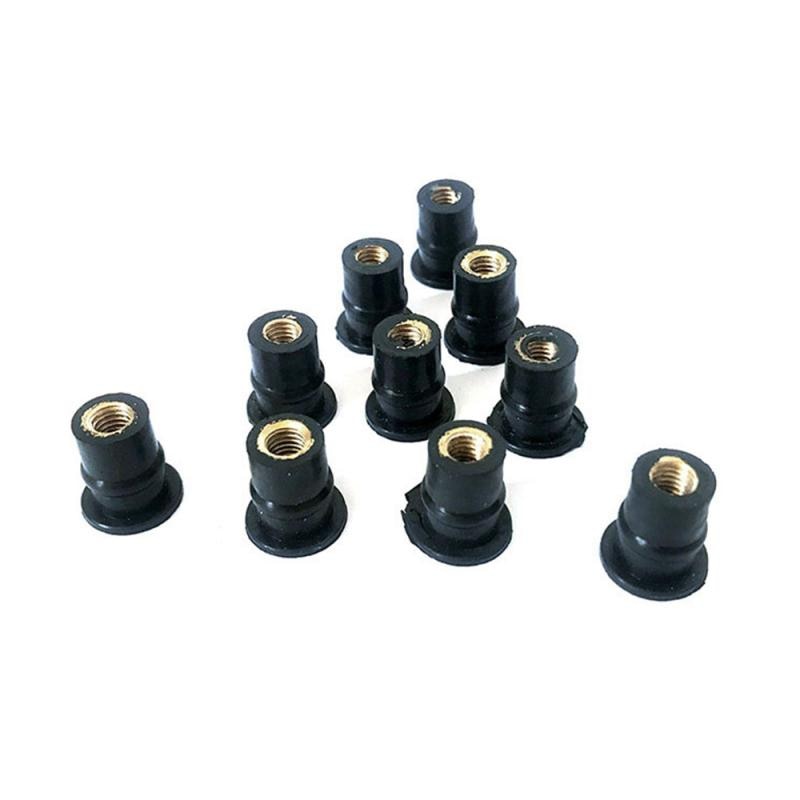 50/100 pièces M5 caoutchouc bien écrou 5 Mm métrique moto pare-brise bien écrou contre-écrou laiton écrou fort robuste motos accessoires