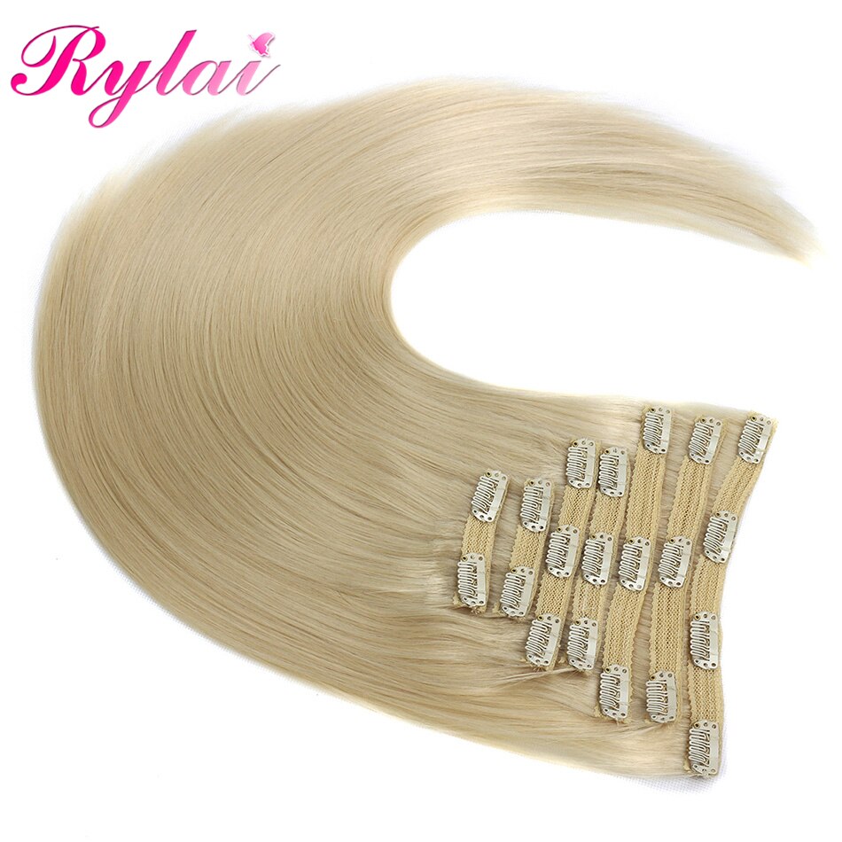 Extensiones de cabello largo y liso para mujer, cabello sintético con Clip de 24 pulgadas, 140G, extensiones de cabello para mujer,