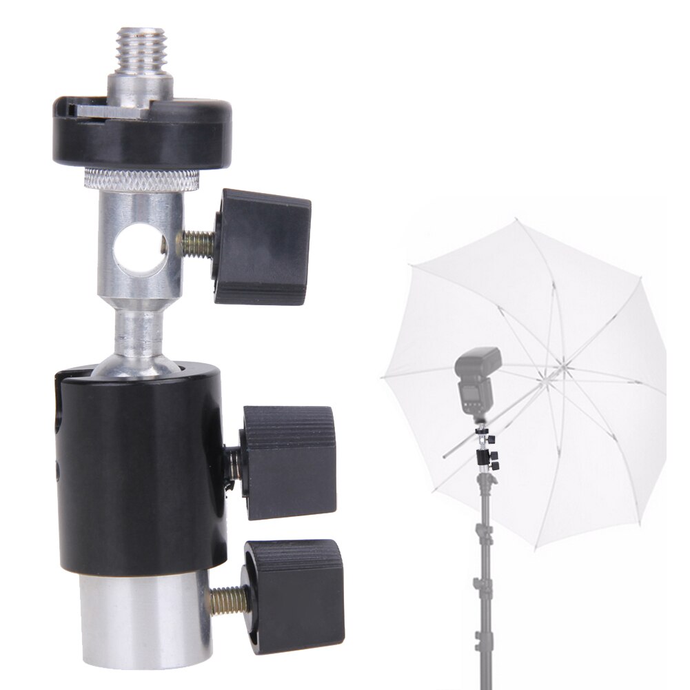 Universal D/E Type Metal Flash Bracket Flash Shoe Detachable Rotating Lamp Bracket With 1/4" to 3/8" Screw Light Stand: D Bracket