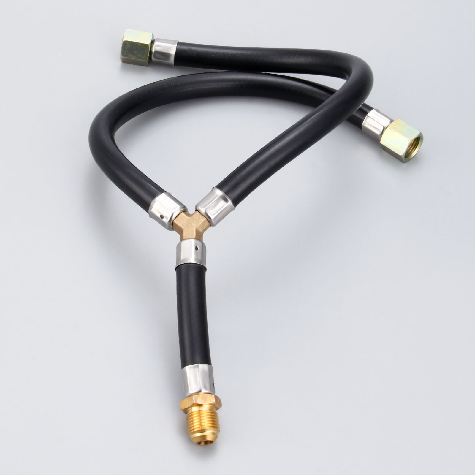 3/8" Flare Gas Grill Connection Y Splitter Pipe Flexible Hose Inlet Pipe for BBQ Stove LPG Propane Fire Pit Fireplace, Stove