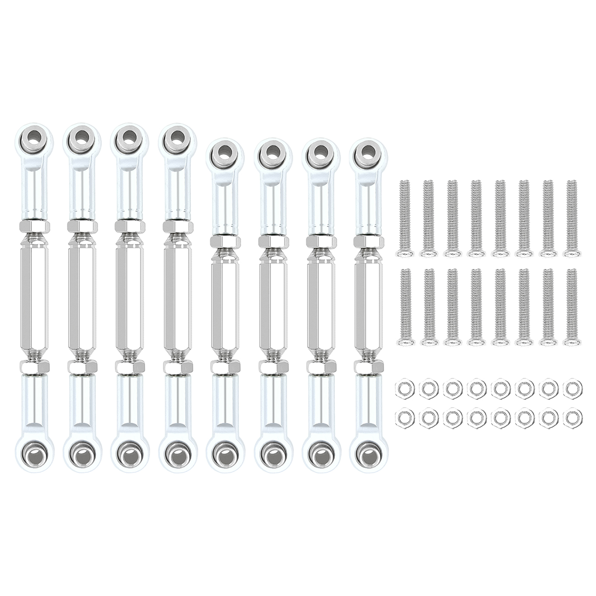 8 st metalldragstång styrservolänk länkar arm styrstångsändar för wpl  b14 c14 c24 c-14k c -24k mn -90 mn-45 mn-99 1/16 rc bil