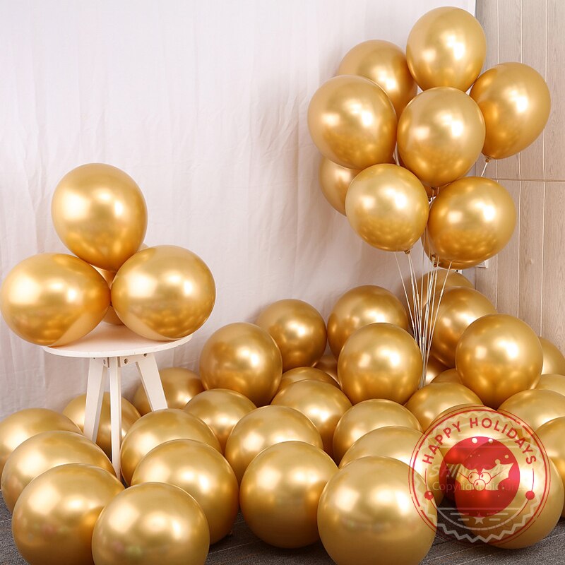 20-30pcs/lot chrome metallic balloons birthday gold helium balloon golden latex balloons wedding decoration birthday party ball