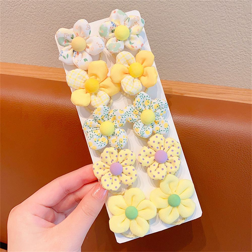 10 unids/set de lazos coloridos para el cabello con flores, coleteros elásticos, banda de goma, accesorios para el cabello de bebé para niños pequeños, niños, adolescentes y niñas: Negro