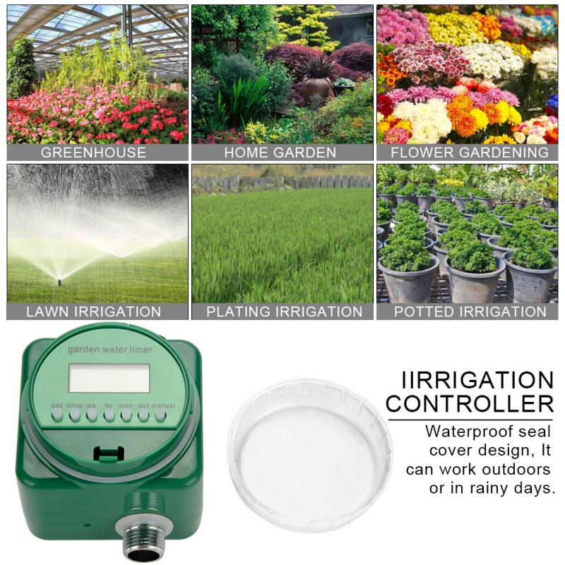 Precise Garden Irrigation Controller Rain Sensor LCD Display Automatic Watering Timer Electronic Garden Irrigation Controller