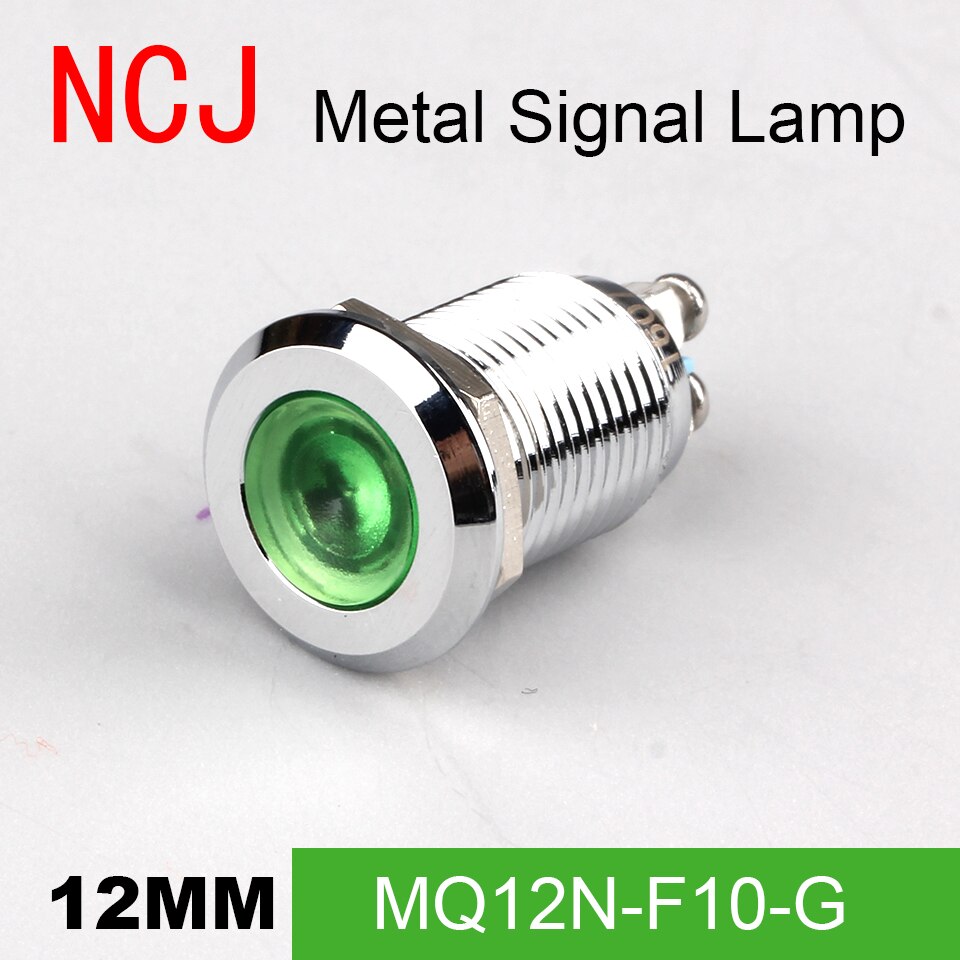 Ncj 12mm metalen led-signaallamp indicator pilot waarschuwingslicht signalisatie boot auto paneel dashboard 3v 6v 12v 24v 110v 220v