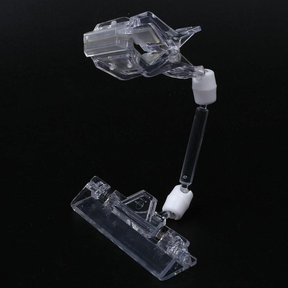 1pc genomskinliga plastkort display stativ dubbla clips justerbar skylt kort display hållare företag reklam mapp 3.3 " 4.95 "