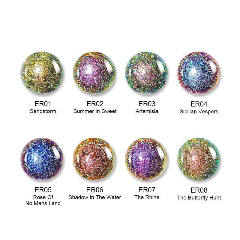GEBOREN ZIEMLICH 6ml Pfau Holographische Nagellack nagel Wirkung Lange Anhaltende Nagellack glänzend funkeln Pailletten Nagel Kunst Mangel
