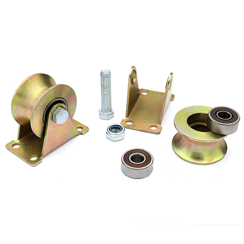 2 Pcs 2 Inch U-Groove Track Wiel Schuifdeur Roller Voor Omgekeerde Track Rolling Gate Industriële Machines Draad touw Rail-Dropshi