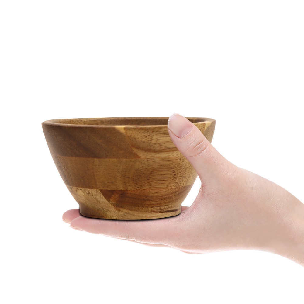 Jaswehome-cuenco de madera ecológico Natural, cuencos de fideo, arroz, sopa, postre, cuenco pequeño para niños, contenedor de alimentos, utensilios de madera