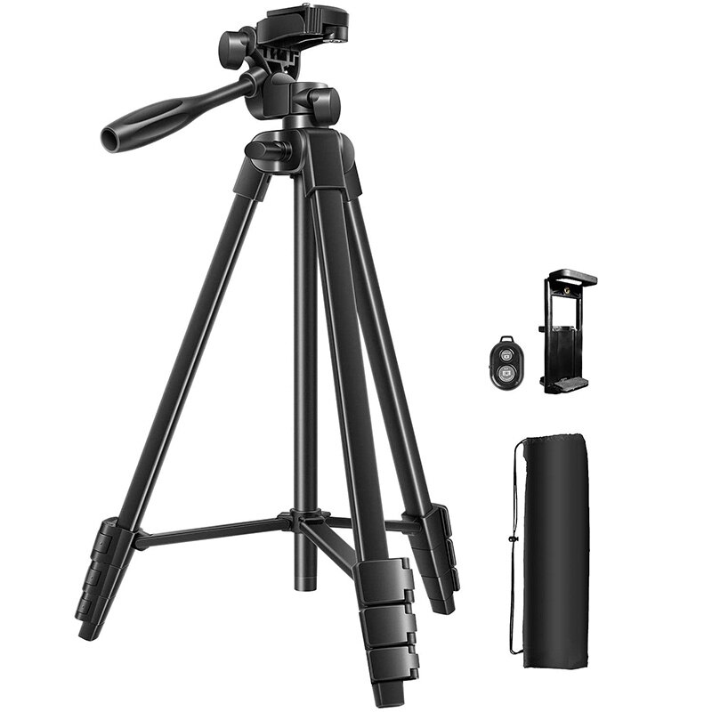 53-Inch Telefoon Statief, Statief Mirrorless Camera 'S, Met Bluetooth Afstandsbediening, Telefoon Statief, draagtas: Default Title