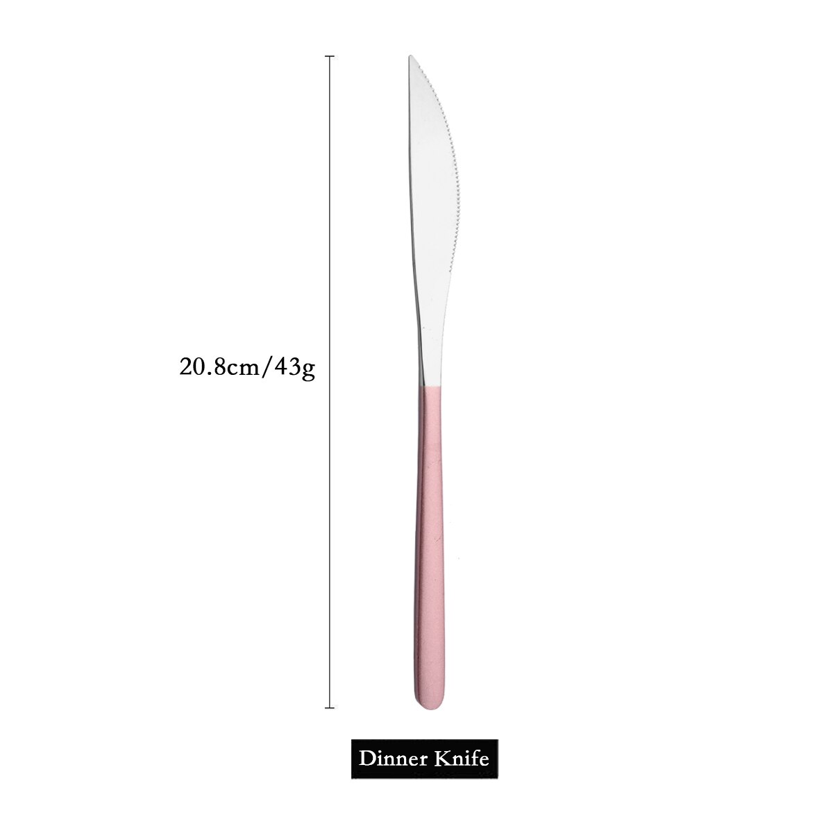 Pink Silver Dinnerware Cutlery Set 304 Stainless Steel Tableware Steak Knife Fork Dessert Spoon Flatware Silverware Set For Home: 1Pc Dinner Knife