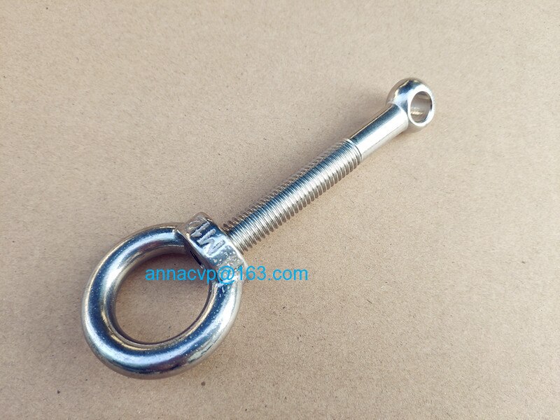 CVP stainless steel lifting eye nuts and eye bolts marine eyenut ring nut loop hole for cable rope lifting M12x90