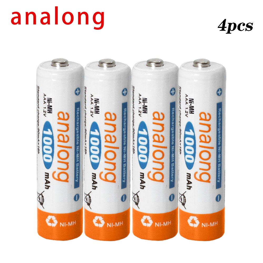 4 Stuks Originele Analong Aaa Oplaadbare Batterij 1.2 V Nim Batteris Batteria Aaa 3a Oplaadbare Batterij Voor Zaklamp Speelgoed: Default Title