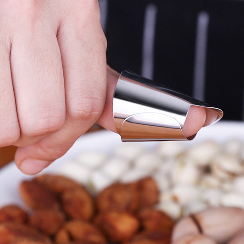 Kitchen Stainless Steel Finger Guards Protect Vegetable Peanut Finger Protector Hand Cut Protector Knife Cut Finger Protection