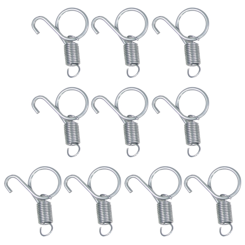10Pcs Metal Finger Spring Latch Hook Cage Door Spring Hooks for Fixing Rabbit Bird Poultry Cage Doors 2 Sizes: S