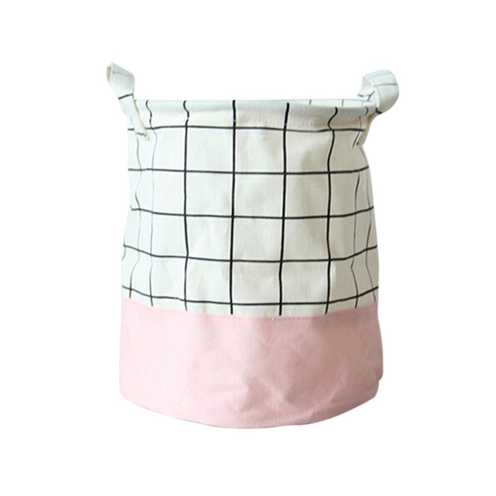 Grand panier de rangement, panier à linge, conteneurs de rangement pliables pour jouets, panier organisateur - taille m (grille rose): Comme indiqué