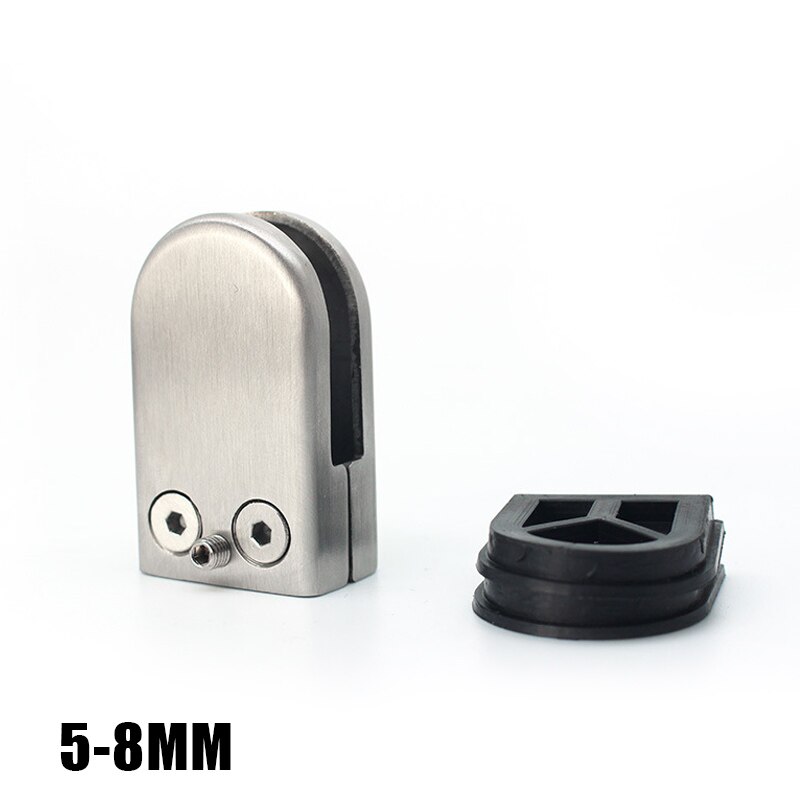 Glass Clamps 4/8PCS Stainless Steel Glass Clamps Adjustable Glass Bracket Flat Back for Balustrade Staircase Handrail WWO66