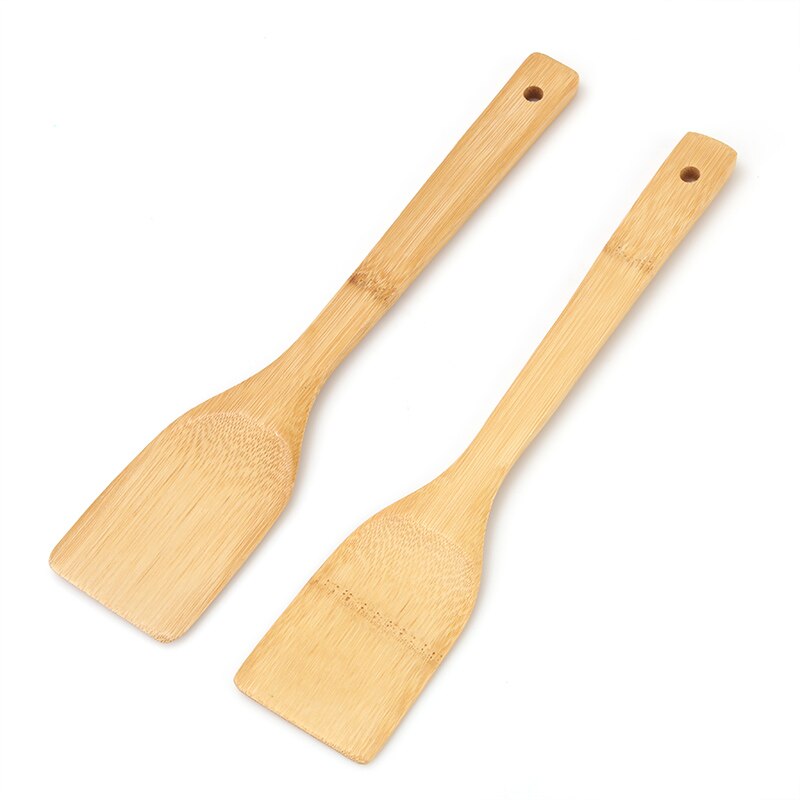 Spatule de cuisine en bambou, en bois de bambou, santé naturelle, support de cuillère, ustensiles de cuisine, pelle Wok, 2/1 pièces: 2PC