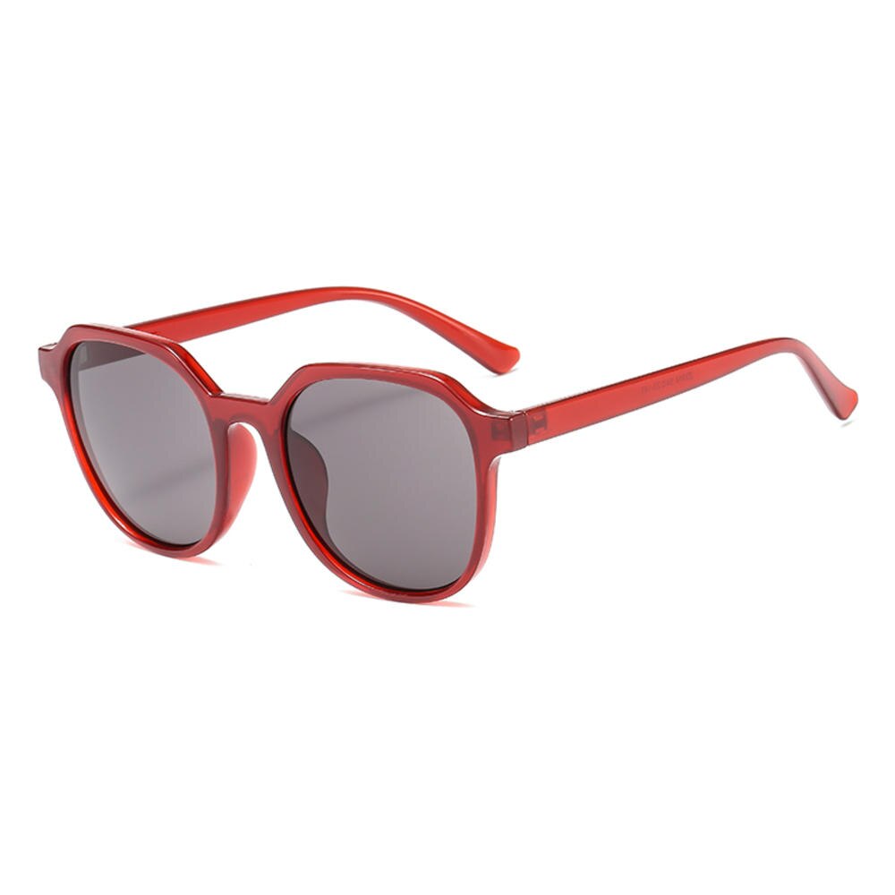 1 ud. Gafas de sol Retro tipo ojo de gato mujeres hombres salvaje marco redondo gelatina Color gafas de sol espejo UV400 conducción gafas: Red