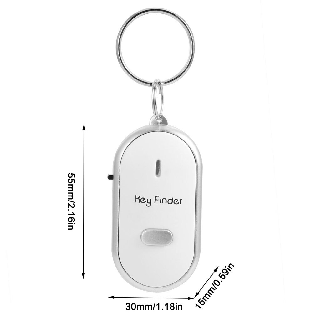LED Whistle Key Finder Flashing Beeping Sound Control Alarm Anti-Lost Keyfinder Locator Tracker with Keyring