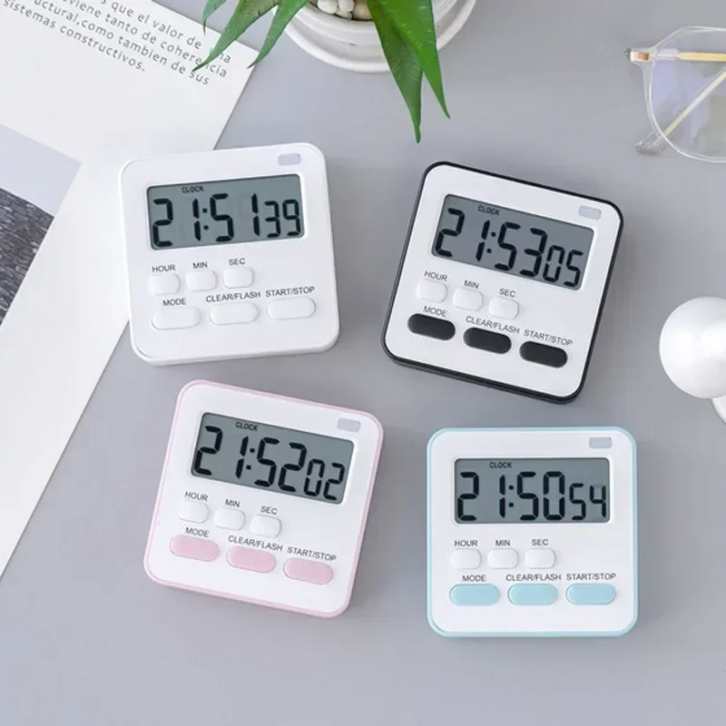 Affichage numérique alarme de cuisine écran LCD horloge minuterie de cuisine chronomètre de sommeil horloge jeu avec compte à rebours magnétique réveil