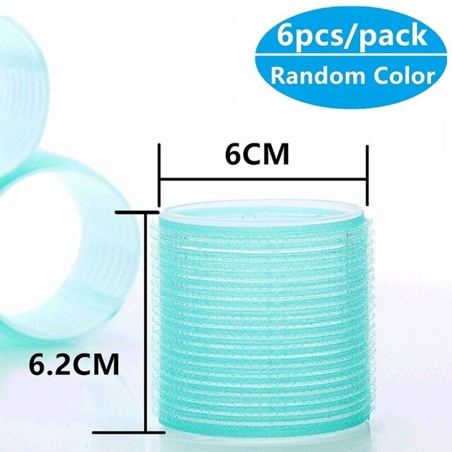 6 sztuk/paczka wałek robić włosów s samego siebie chwyt papilotki wałek robić włosów salon lokówki robić włosów rozmiar landara wałek robić włosów przyklejony styl przylgnięcia: 6cm x 6szt