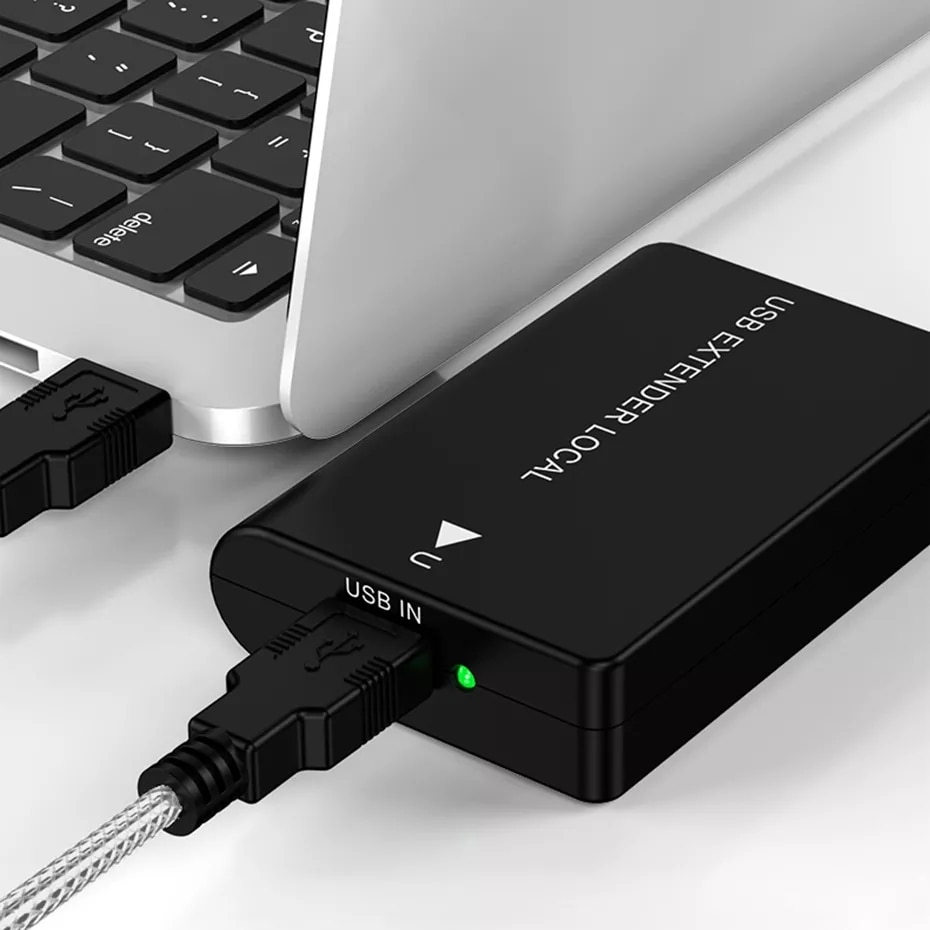 USB Extender RJ45 over Ethernet cat5e/6 Cable up to 60M with Power Supply Active USB UTP Extension Cord for USB Flash Drive