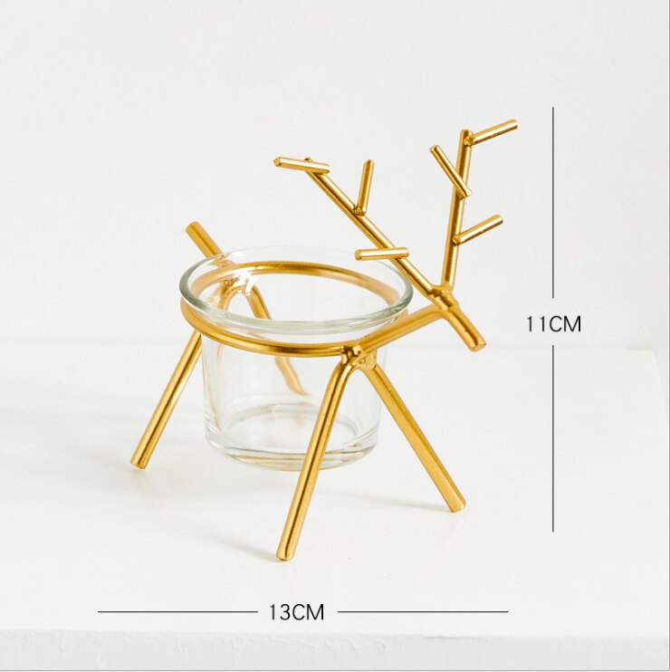 Bougeoir en fer forgé avec motif cerf, décoration de Table, salon, de noël bougeoir