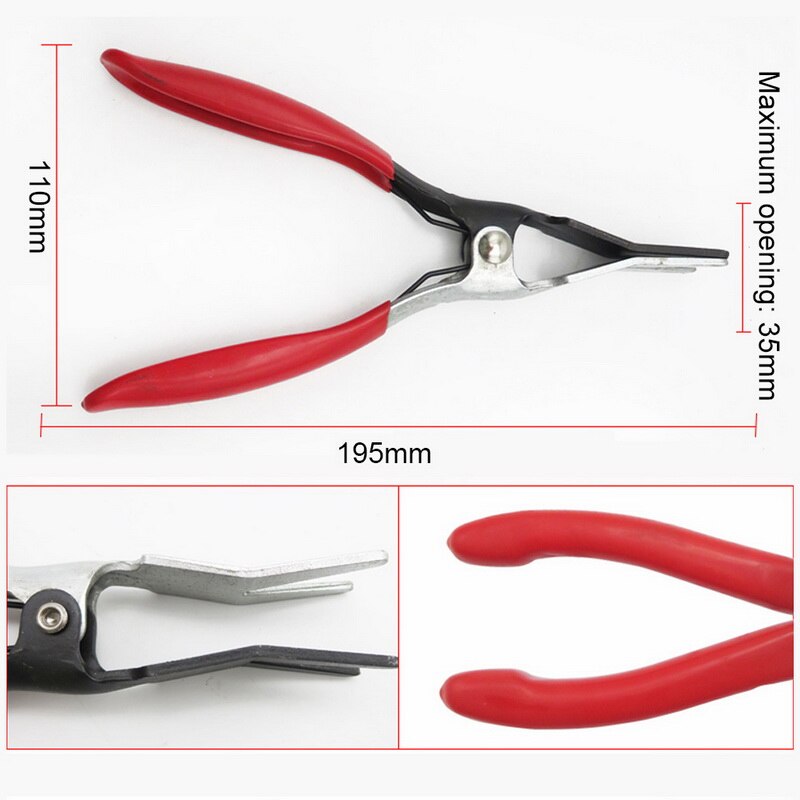 Auto Hose Clamp Plier Set Car Angled Clip Plier Cable Type Flexible Wire Long Pliers Tube Bundle Removal Repair Tool: E
