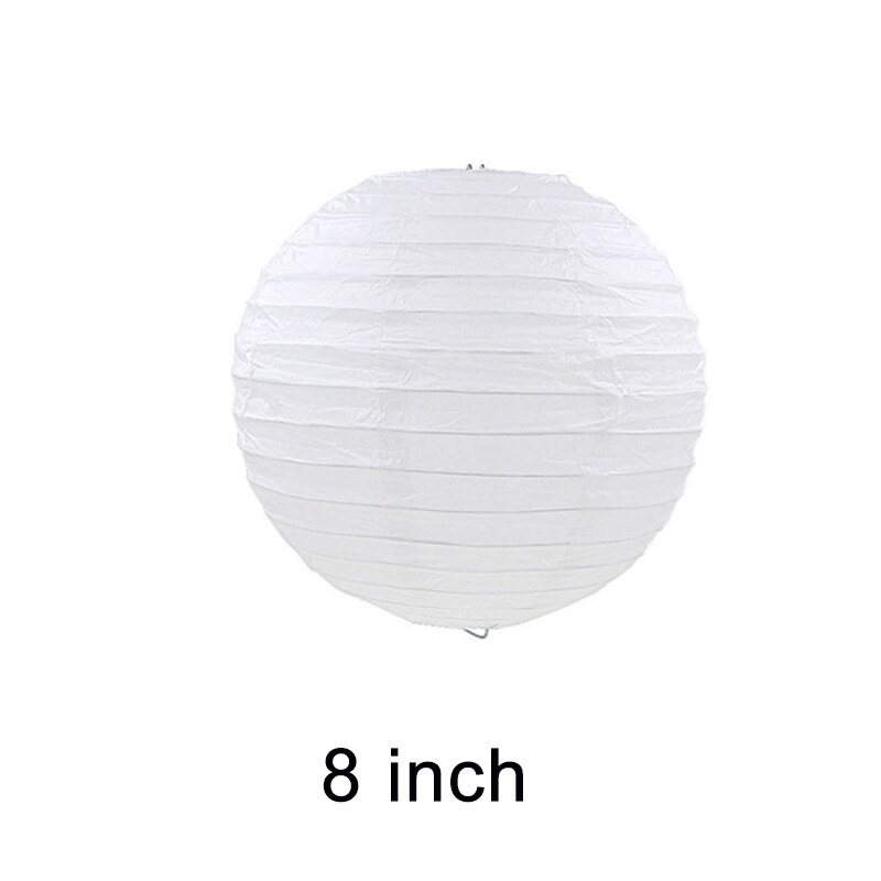1pcs Round Paper Ball Lamp Chinese Paper Lantern Balloon Home Festival Wedding Birthday Party DIY Decoration Supplies Paper Ball: white 8 inch
