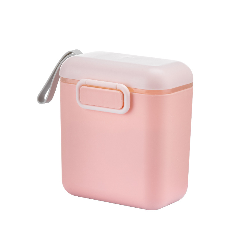 Baby Portable Portable Baby Food Cute Storage Box Basic Cereal Milk Powder Box Toddler Snack Milk Powder Container: Pink-L