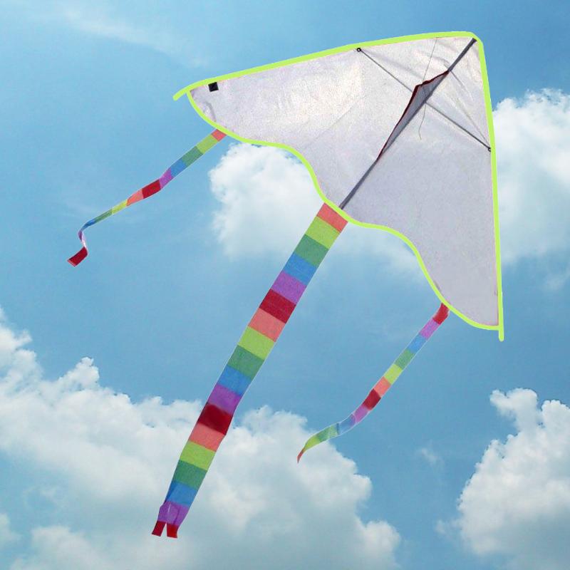 Kids Lange Staart Flying Kite Grappige Kinderen Diy Schilderij Nylon Kite Speelgoed Baby Outdoor Sport Play Speelgoed Vliegers Accessoire Willekeurige kleur