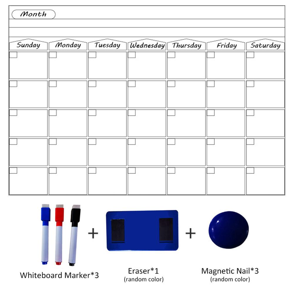 Magnet whiteboard hjemmekontor køkken køleskab kalender magnet tør slette tavle white boards wallsticker tidsplan opslagstavler