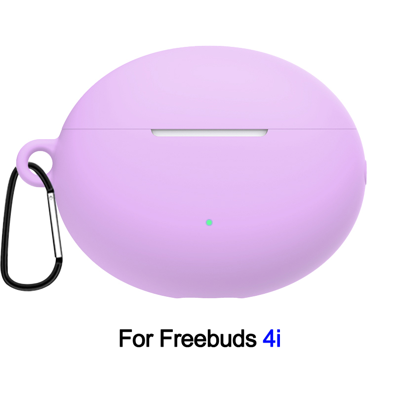Silicone Protective Case For Huawei Freebuds 4i Earphone Cases Cover For Huawei Freebuds 4 i Free Buds 4i freebuds4i Cases: Purple for buds 4i