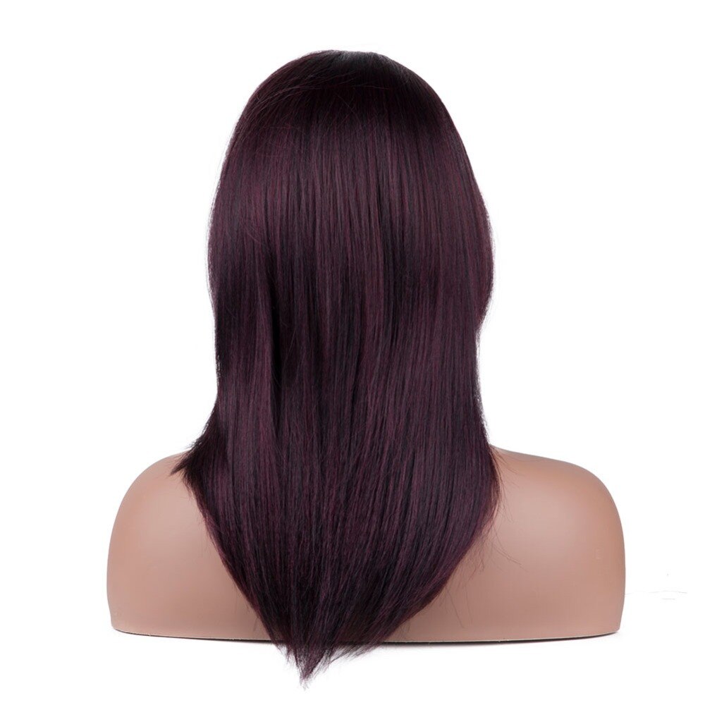 Jingfa-perruque Bob synthétique ombré noir bordeaux Rose | Perruque résistante à la chaleur pour femmes