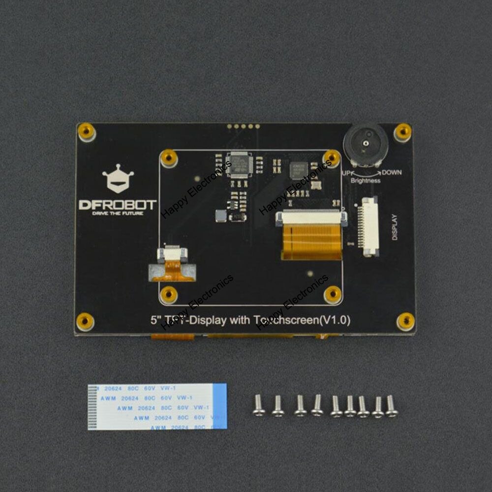 DFRobot 5'' inches 800x480 True Color TFT Raspberry Pi DSI capacitive Touch Screen Display Compatible with Raspberry Pi 3B 3B+