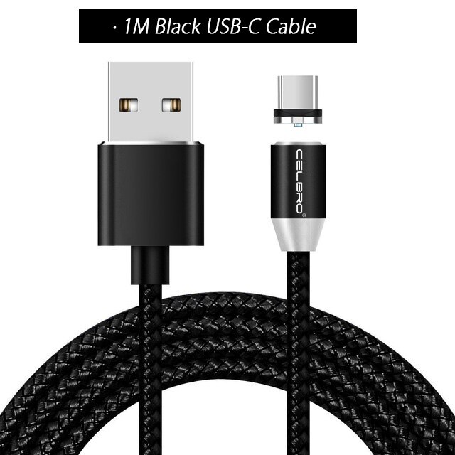 1 M 2 M Mikro USB Magnetische Kabel USB Typ C Schnur für Samsung Magnet Kabel Stecker Handy, Mobiltelefon USB Ladegerät kabel Ladung Kabel 2A 2.4A: 1M Schwarz USB-C