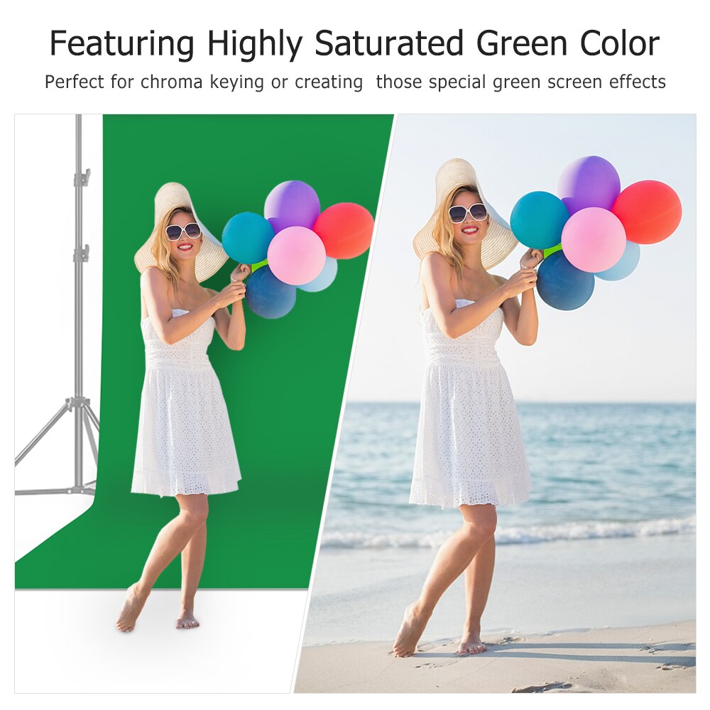 3*6M Photo Background Green Screen Photography Backdrop Polyester Cotton Black Solid Color Thicken Backdrops for Photo Studio