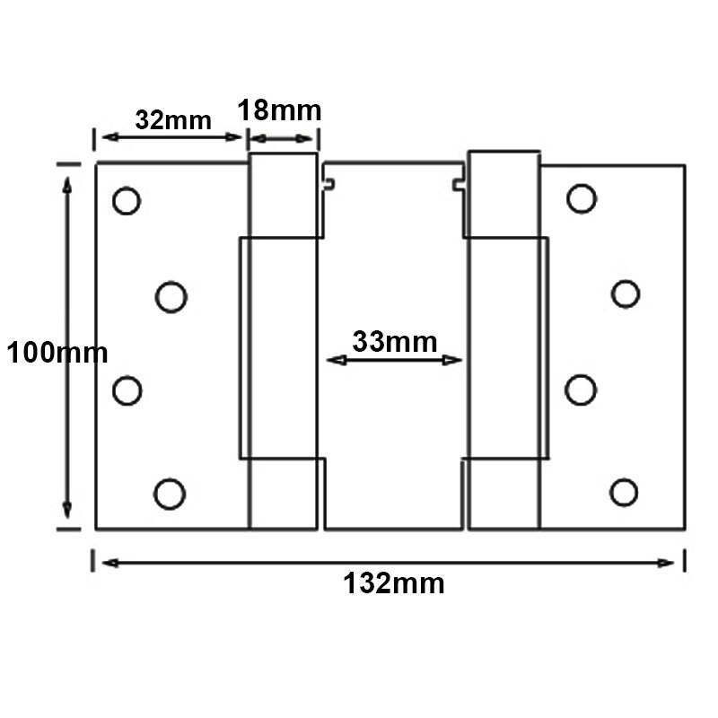 4 Inch Stainless Steel Automatic closing Double Action Silver Spring Door Hinges Adjustable tension Pack of 2