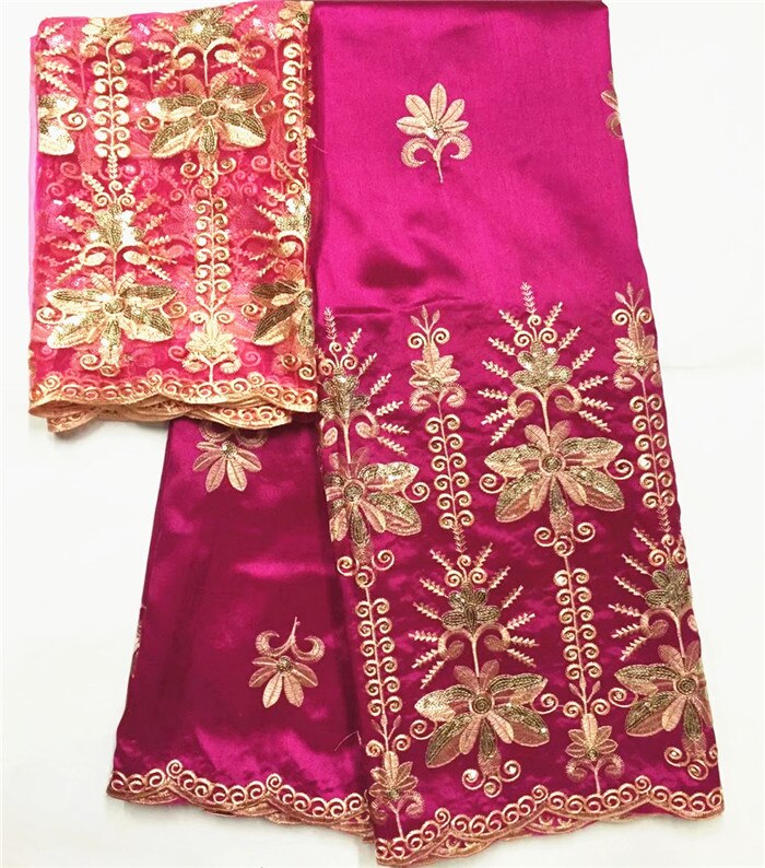 Wrapper George fabric nigerian lace fabrics silk fabric royal blue George Lace Fabric With Sequin tule lace