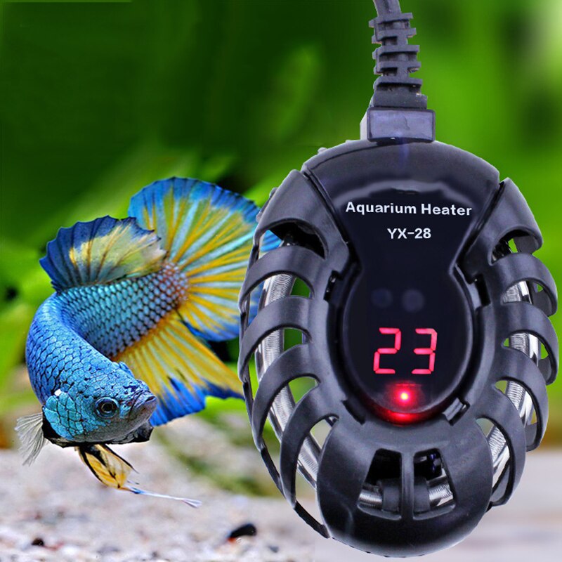 Small Fish Tank Mini Heater Low Water Level Turtle Tank LED Digital Display Heater Automatic Temperature Explosion-proof Heating