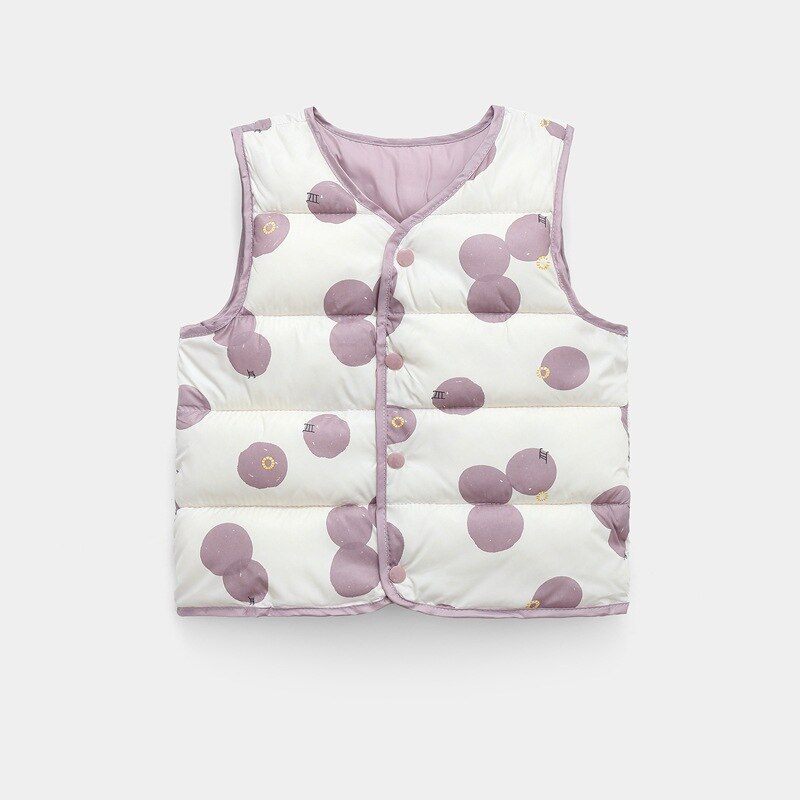 Mädchen Weste Herbst Winter freundlicher Kleidung Polka-Punkt Mantel für Gril Baumwolle Mädchen Weste warm Punkt Jacken für freundlicher kleidung: Weiß und Violett / 7