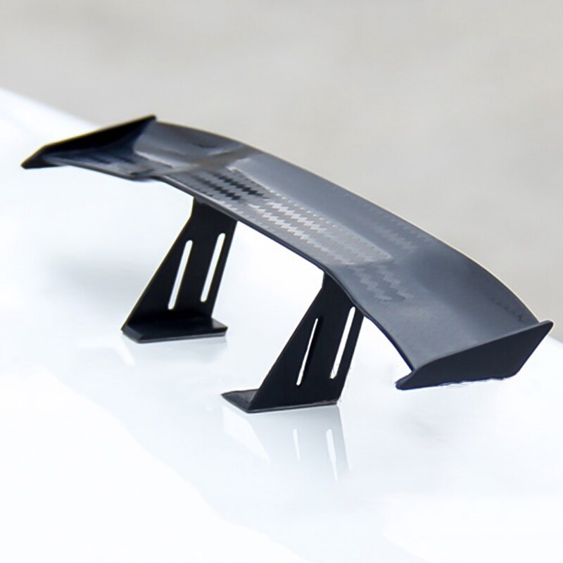 17cm bilar modifierad racing bak liten vinge mini spoiler kolfiber twill look luftdeflektor spoiler dekoration